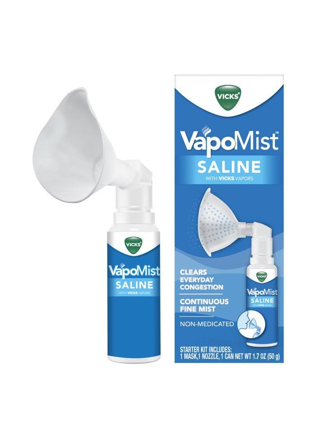 Vicks بخاخ فابو ميسيت، بخاخ ملحي لطيف مع بخارات فكس المهدئة، غير طبي، 1.7 أونصة - Image 1