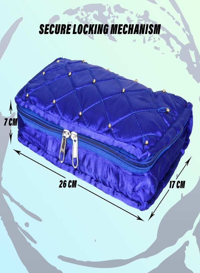 Kuber Industries Makeup Storage Bag | Vanity Organizer | Makeup Pouch | Pendant Organizer | Cosmetic Kit for Travel | 6 Pouch Organizer | Moti Jewellery Organizer | Large | Pack of 3 | Multi - Image 3