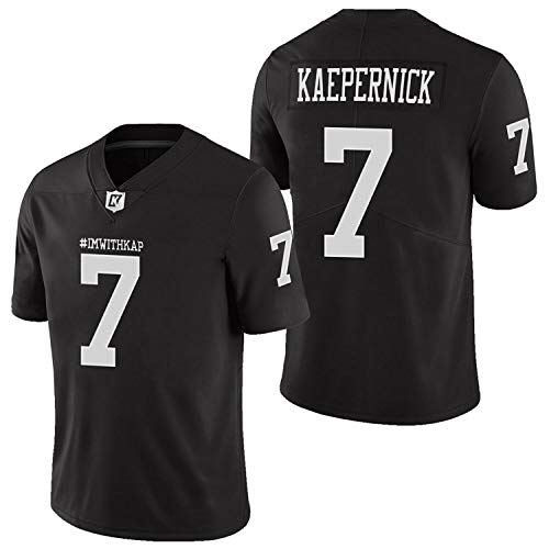 MESOSPERO ImWithKap 7 Colin Kaepernick IM with KAP All Stitched Movie Football Jersey Black S-XXXL (Black, XX-Large) - Image 1