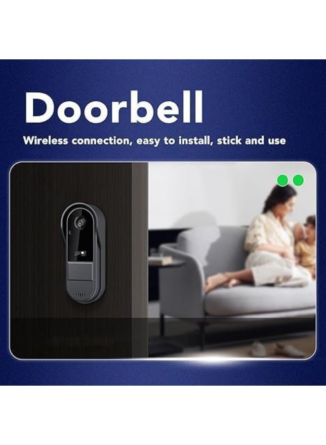 robotgcc Smart Wireless Video Doorbell with Indoor Display | 4.3" IPS Screen, Two-Way Audio, Wide-Angle Visitor View, Motion Alert Reminder, Weather-Resistant Design, Long Battery Standby, Secure Home Entry Assistant for Apartments & Houses | Black - Image 3