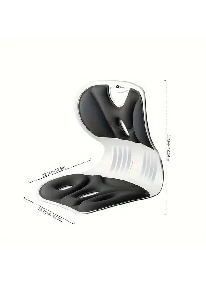 Grey Ergonomic Seat Cushion with Honeycomb Breathable Design for Lumbar Support Office Comfort - Image 3