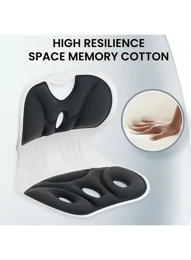 Grey Ergonomic Seat Cushion with Honeycomb Breathable Design for Lumbar Support Office Comfort - Image 4