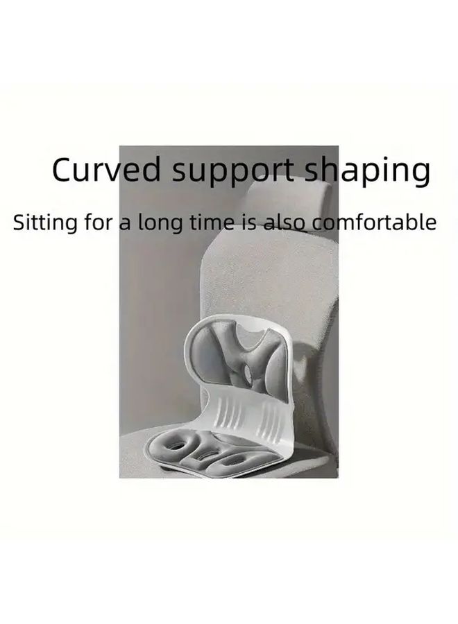 Grey Ergonomic Seat Cushion with Honeycomb Breathable Design for Lumbar Support Office Comfort - Image 5