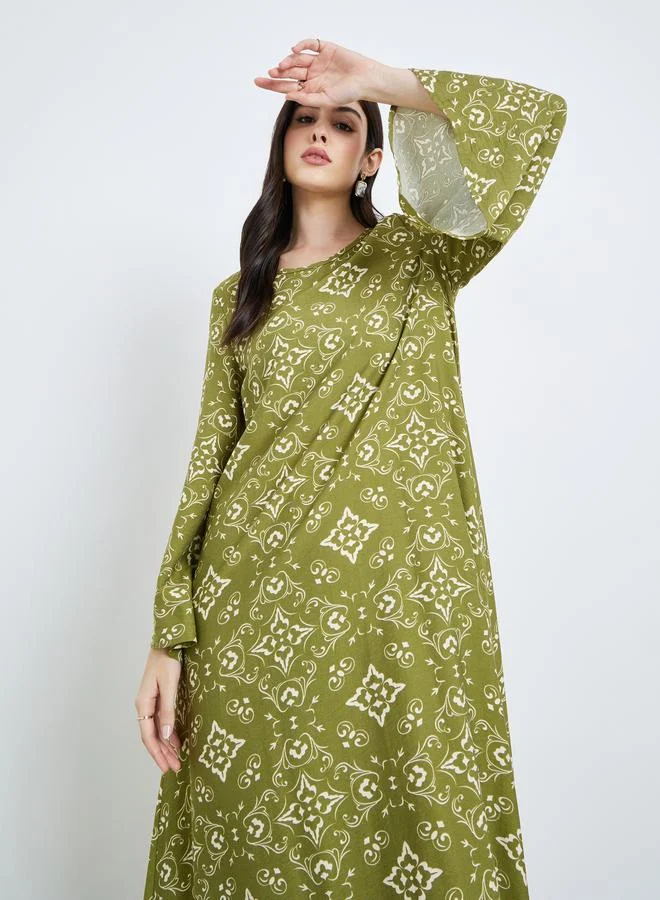 أميرة Women All-Over Print A-Line Jalabiya