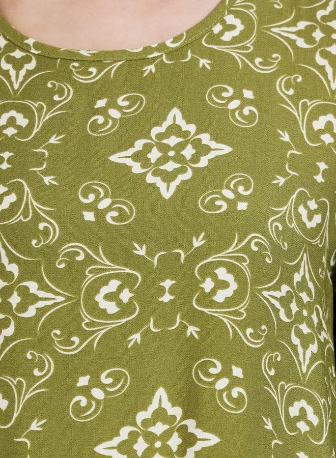 Amirah  Women All-Over Print A-Line Jalabiya for Women | Best Price UAE