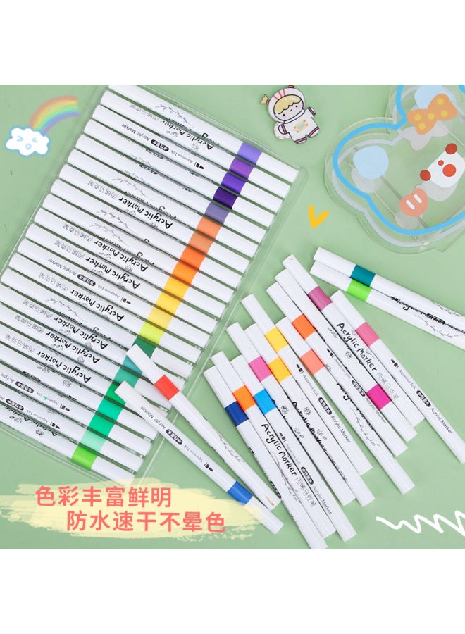 HELPS Children's Water-based Acrylic Marker Pen 12/24/36/48 Student Diy Art Stacked Color Painting Soft Tip Color Pen - Image 2