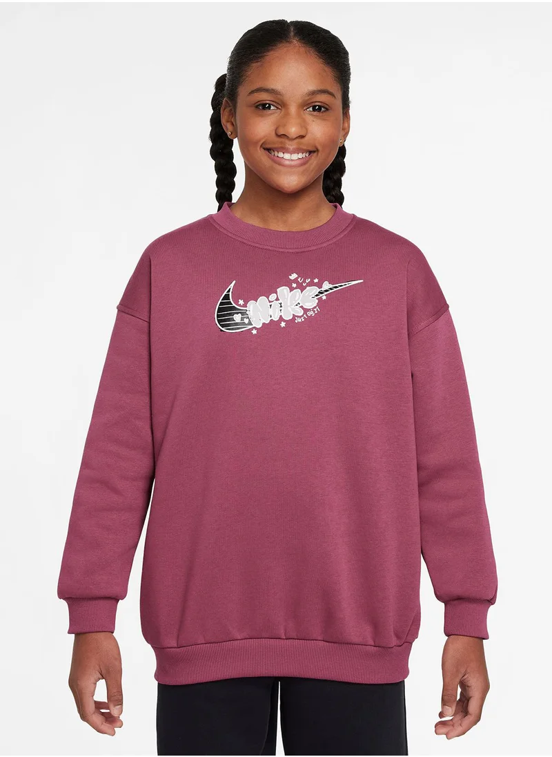 Nike Youth Nsw Club Fleece Oversized Sweatshirt