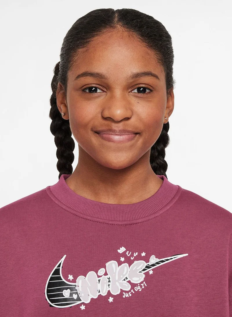 Nike Youth Nsw Club Fleece Oversized Sweatshirt