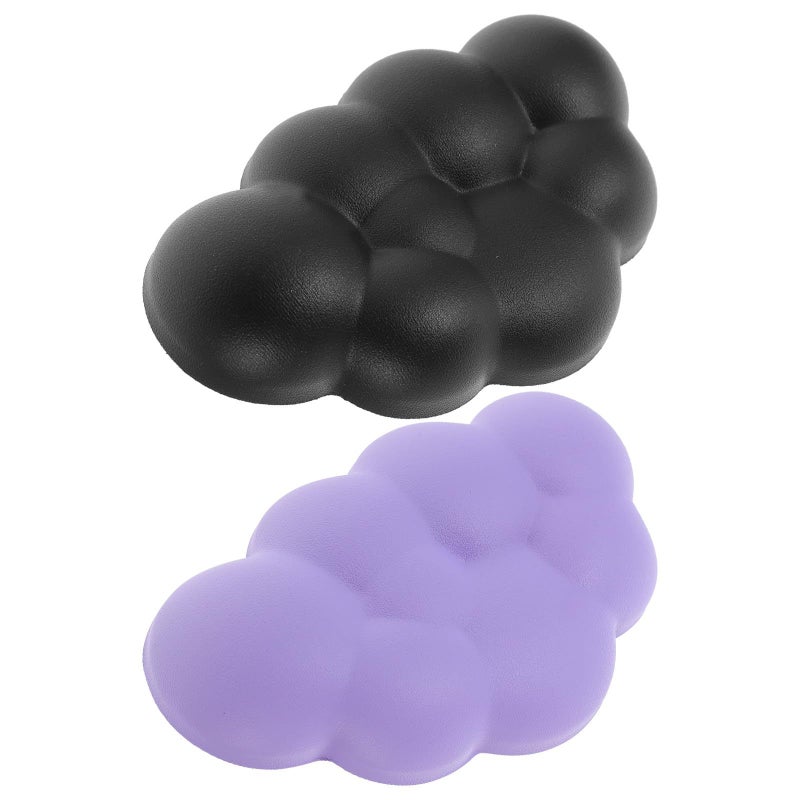 2pcs Cloud Shape Keyboard Wrist Pad Set Non Slip Soft Wrist Rest For Office Typing Support Computer Laptop - Image 2