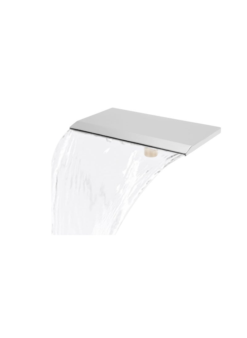 30cm Stainless Steel Waterfall Spillway Blade for Koi Fish Pond and Pool Fountain with Connector Hose Clamp and PTFE Tape - Image 1