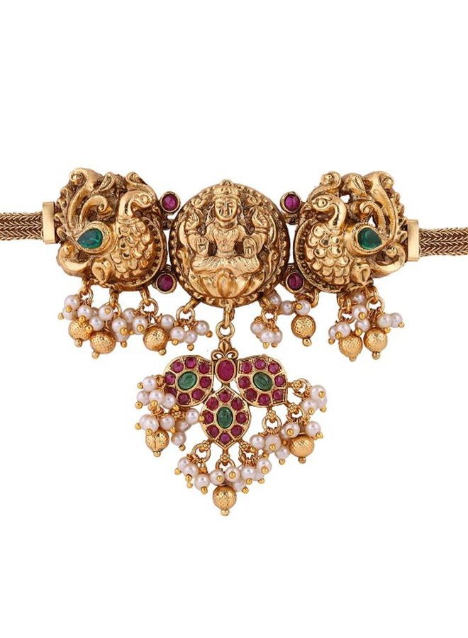 Priyaasi Elegant Women Brass Jewellery Set with pattern and secured with closure and styled in ideal for Ethnic moments — crafted to elevate your special moments. - Image 3