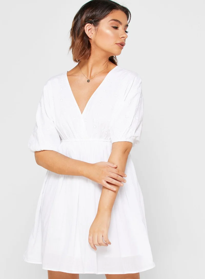Cotton On Batwing Sleeve Pleated Dress