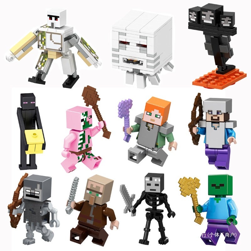 Minecraft Building Blocks Mini Figures Set for Kids Boys Toys Village House Model Knight Piglin - Image 4