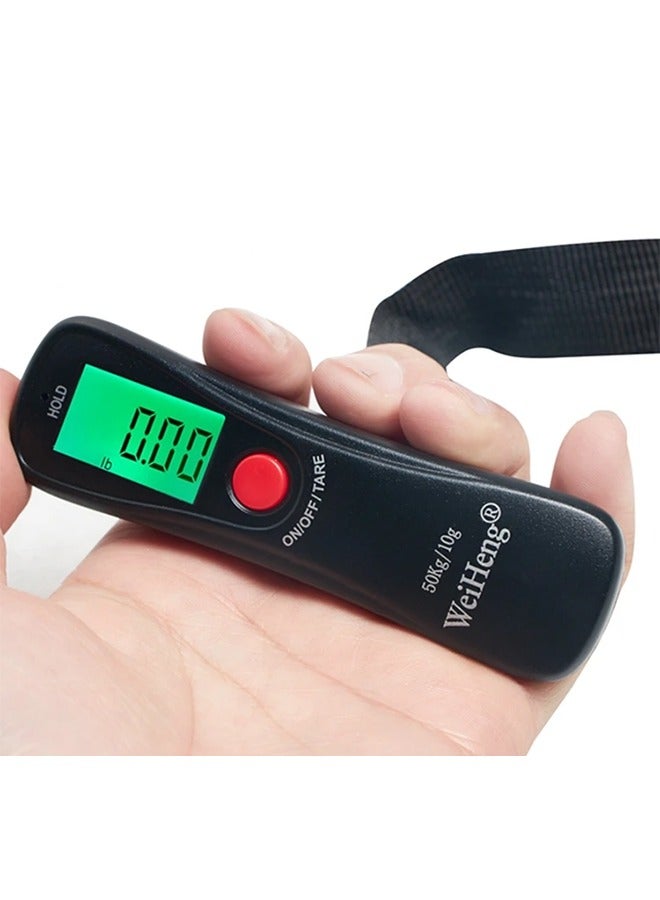 وي هانج ميزان رقمي محمول مع شاشة LCD لوزن الأمتعة - 50 كجم/10 جم مع حزام قوي ومتين - Image 4