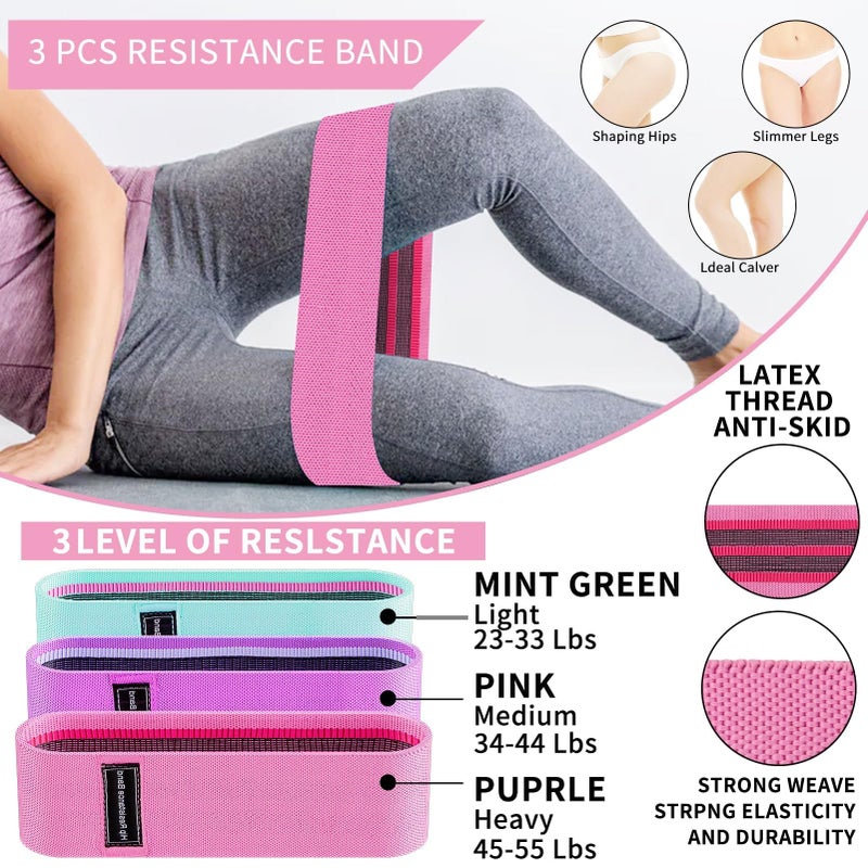 SINYWAY Barbell Pad Set, 10 Pcs Barbell Squat Pad for Hip Thrusts, Lunges, Leg Day with 2 Gym Ankle Straps, 3 Hip Resistance Bands, 2 Lifting Strap, Barbell Pad and Carry Bag - Image 3