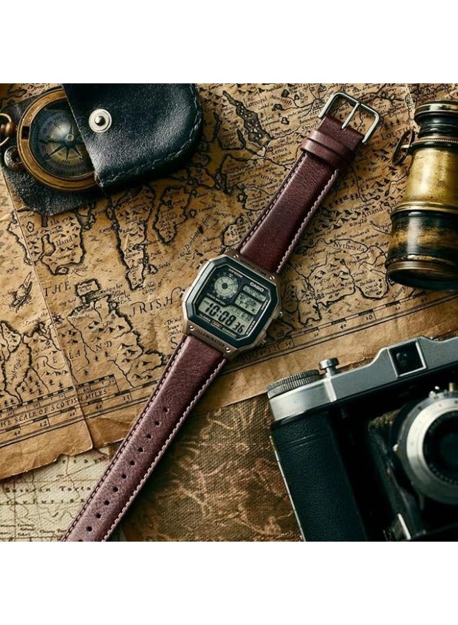 CASIO Digital Leather Strap Men's Watch AE-1200WHL-5AV - Image 3
