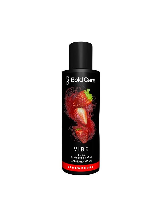 Bold Care Vibe - Natural Personal Lubricant For Men And Women - Premium Strawberry Flavour - Water Based Lube - Skin Friendly, Silicone And Paraben Free - No Side Effects - 100 Ml  - Image 1