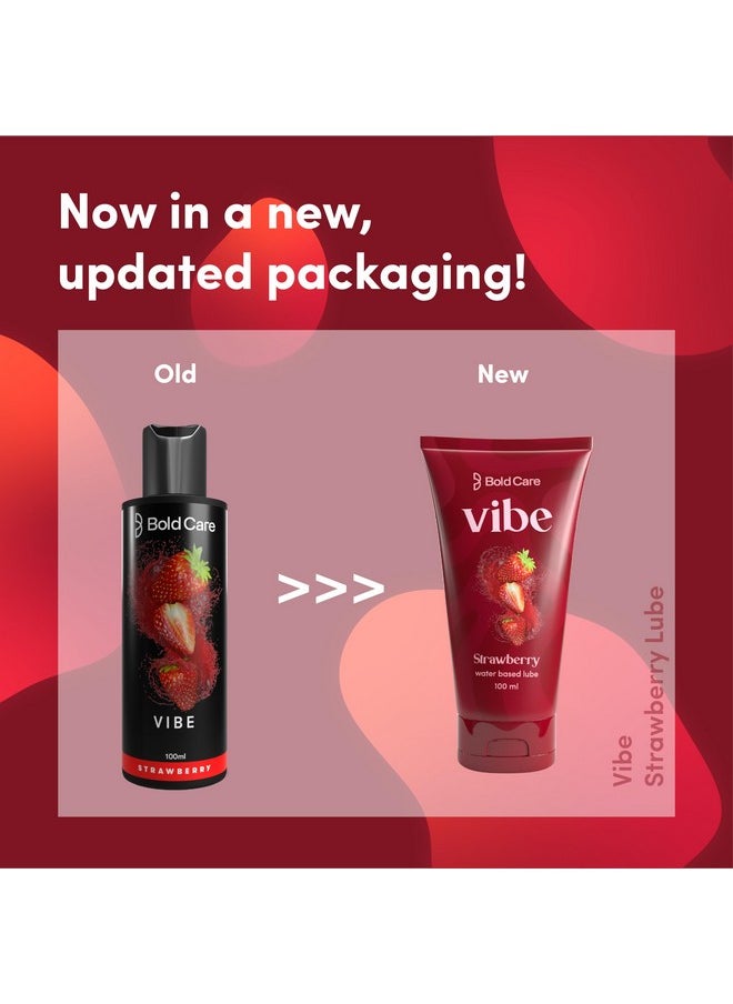 Bold Care Vibe - Natural Personal Lubricant For Men And Women - Premium Strawberry Flavour - Water Based Lube - Skin Friendly, Silicone And Paraben Free - No Side Effects - 100 Ml  - Image 2