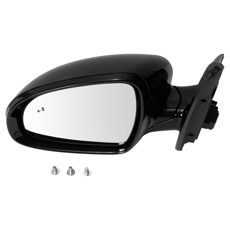 TRQ Driver Side Power Heated Folding Mirror with Blind Spot Indicator Paint to Match Smooth Black Compatible with 20202022 Kia Sportage KI1320251