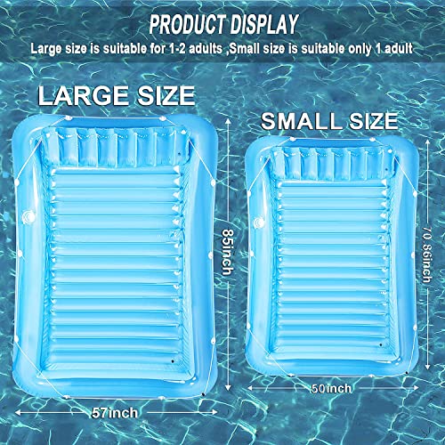 SLLAK Inflatable Pool Floats Boat for Adults Blow Up Tanning Pool Raft Sun Tan Tub with Inflatable Pillow for Family Outdoor Garden Backyard Summer Water Party 14 Year Old SmallBlue - Image 5