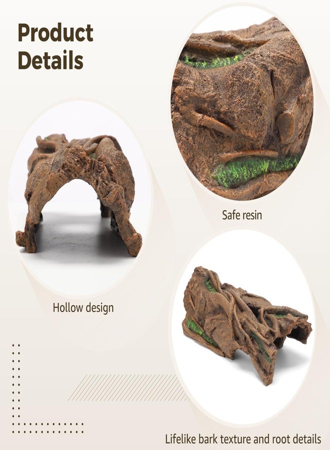 COSYOO Large Reptile Hideout, Resin Hollow Log Cave for Ball Python & Bearded Dragon, Natural Basking Platform & Tank Decor for Snake, Gecko, Lizard, Tortoise, Axolotl - Image 5