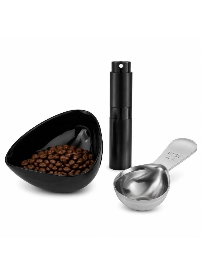 Coffee Dosing Cup with RDT Spray Bottle and Measuring Coffee Scoop, 20g-30g Espresso Bean Dosing Cup, Single Dose Coffee Bean Container with Wide Mouth Spout, Coffee Grinder Accessories for Home Barista - Image 1