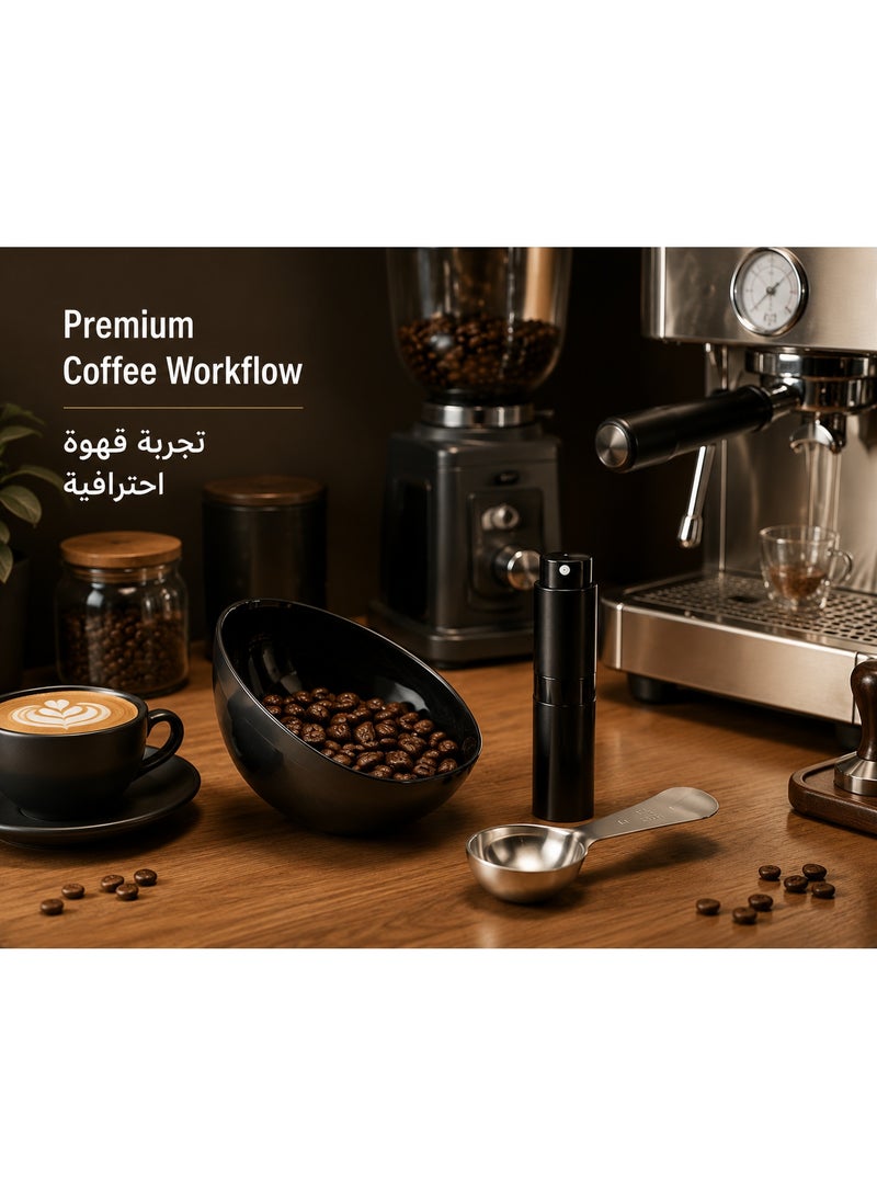 Coffee Dosing Cup with RDT Spray Bottle and Measuring Coffee Scoop, 20g-30g Espresso Bean Dosing Cup, Single Dose Coffee Bean Container with Wide Mouth Spout, Coffee Grinder Accessories for Home Barista - Image 4