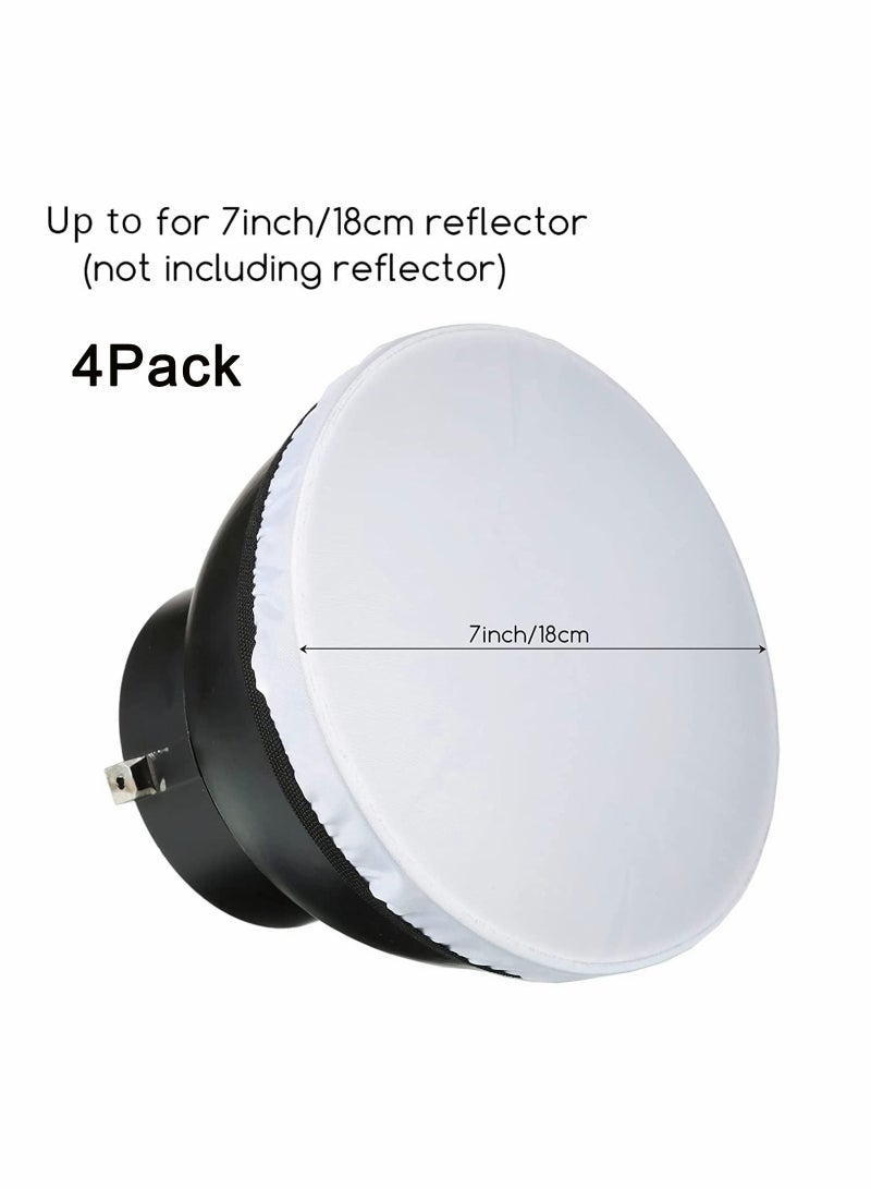 أغطية مصابيح م diffusers ناعمة بيضاء حجم 4 - ظلال قماشية بارتفاع 7 بوصات لأضواء ستروب وأضواء فيديو LED - Image 2