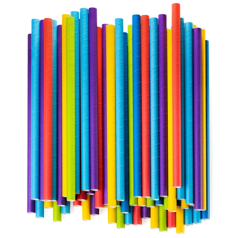 Gusto Comfy Package  [100 Count] Jumbo Paper Smoothie Straws  100% Biodegradable  Assorted Colors - Image 2