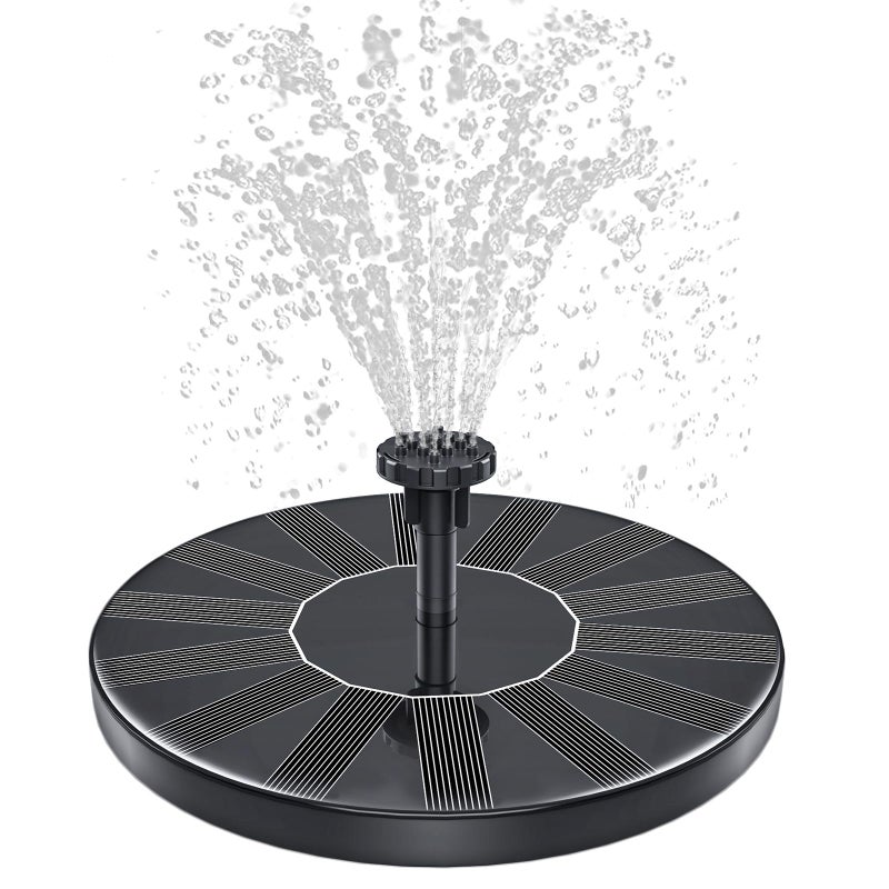 SHANCHAHUA Solar Fountain, 1.5W Solar Bird Bath Fountains Pump Floating Solar Powered Water Fountain with 6 Nozzles and Fixer, Solar Fountain for Bird Bath, Outdoors, Garden, Pond, Pool - Image 1