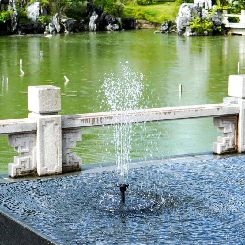 SHANCHAHUA Solar Fountain, 1.5W Solar Bird Bath Fountains Pump Floating Solar Powered Water Fountain with 6 Nozzles and Fixer, Solar Fountain for Bird Bath, Outdoors, Garden, Pond, Pool - Image 4