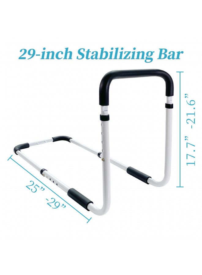 Honmido Bed Rails for Elderly Adults Safety Height Adjustable Bed Assist Rail for Seniors Bedside Fall Prevent Grab Bar with Storage Pocket Fits King Queen Full Twin Bed(White) - Image 3