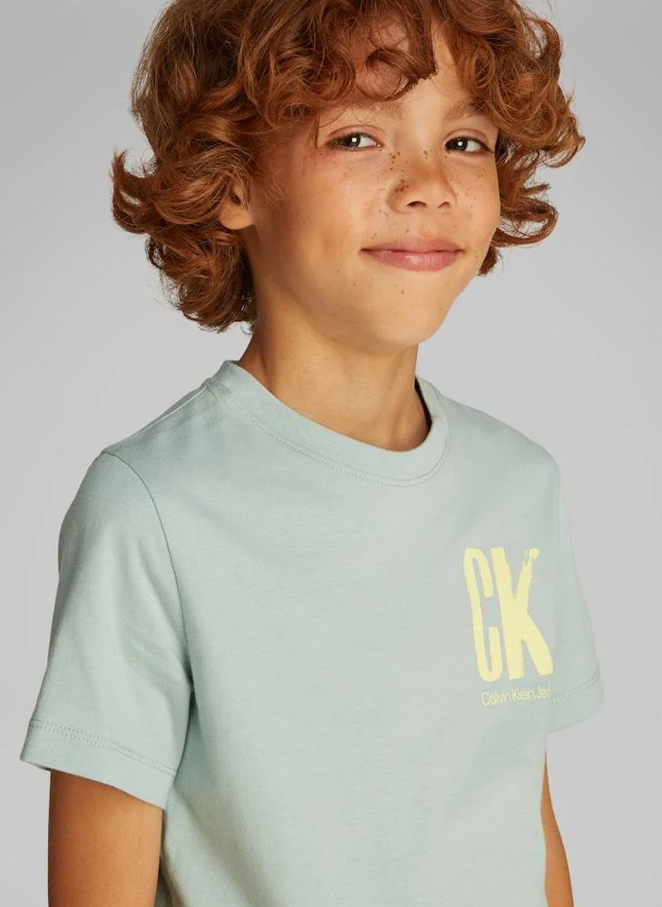 Calvin Klein Jeans Kids  Graphic Print Crew Neck T-Shirt