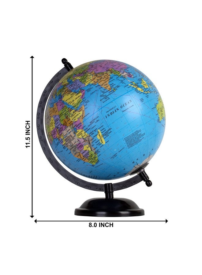 Magicwand Metal & Board Political Educational Laminated Rotating World Globe with Metal Base【10" Black with Magnifier】 - Image 4