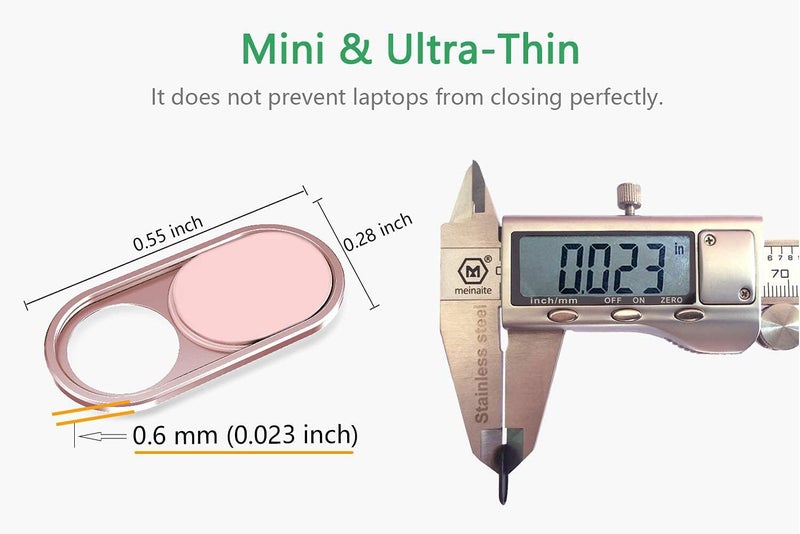 CloudValley غطاء كاميرا منزلق فائق النحافة، غطاء كاميرا ويب لجهاز MacBook Air، اللابتوب، iMac، الكمبيوتر المكتبي، PC، MacBook Pro، iPad، iPhone 8/7/6، حماية كاميرا الويب للخصوصية [2 عبوات]، وردي - Image 2