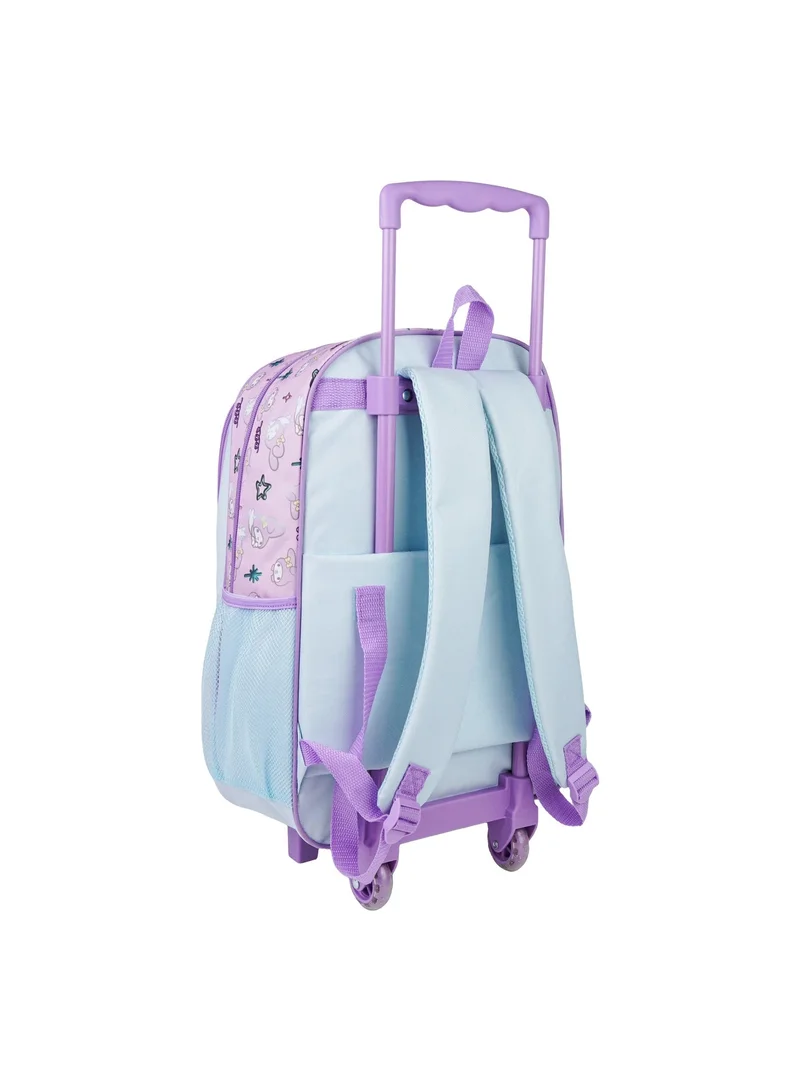 Sanrio Multicolor Sanrio My Melody 5-in-1 Trolley Set 18" – Official My Melody Rolling Backpack with Lunch Bag, Lunch Box, Water Bottle & Pencil Case, Complete School Travel Set for Kids  | Water Resistant  | Girls School Bag for Women | Best Price UAE