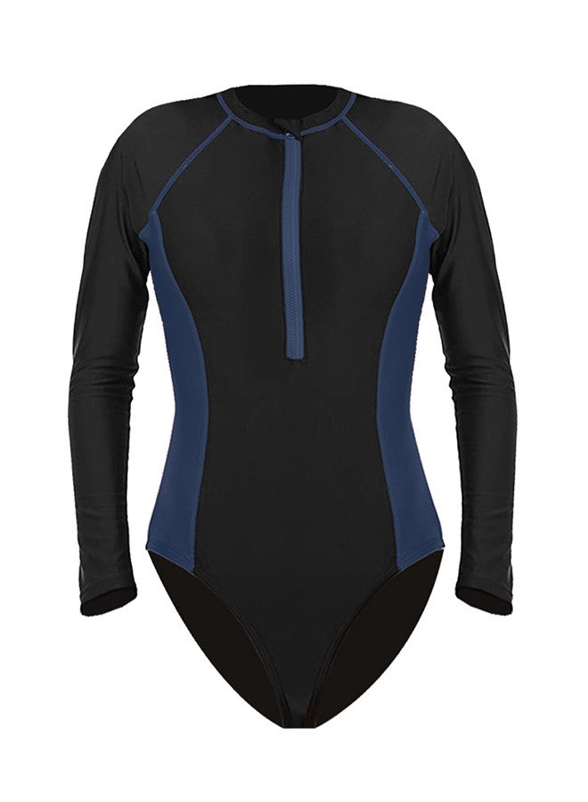 MARGOUN Long Sleeve One-Piece Swimsuit Front Zipper Bathing Suit Slim Fit Beachwear Push-up Swim Suit Surfing Swimming Suit Rashguard Surfing Wear Zipper Bikini M0039 - Image 1