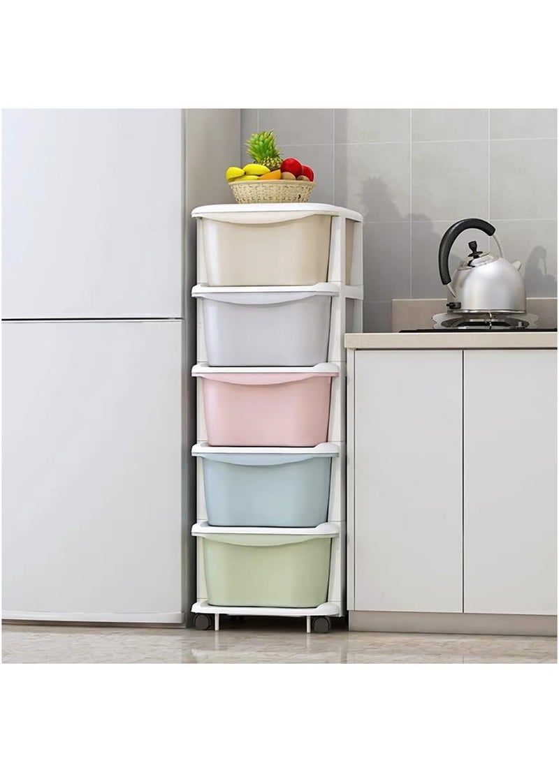 SKY-TOUCH Drawer Containers Storage 5 Layer Sundries Organizer, Storage Cabinet Drawer storage Dresser Organizer: Multipurpose Clothing Storage Rack for Kitchen, Bedroom, Sitting Room, and Bathroom  - Image 2