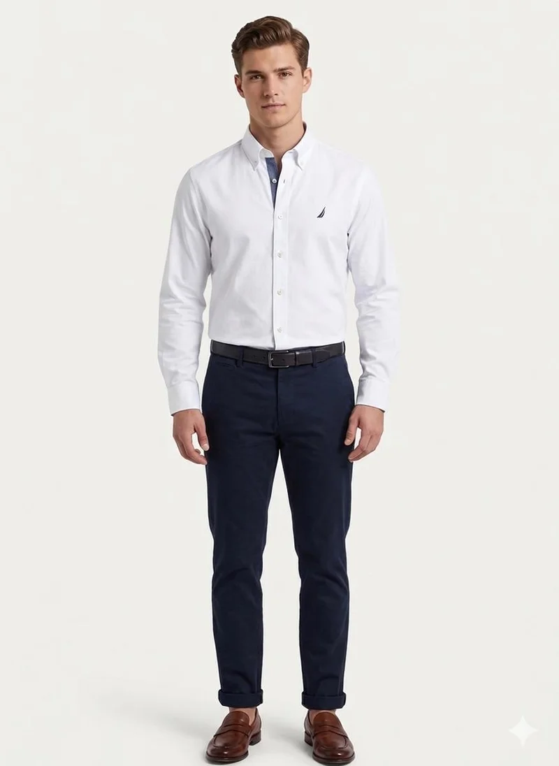Men Regular Fit Long Sleeve Shirt for Versatile Styling - White