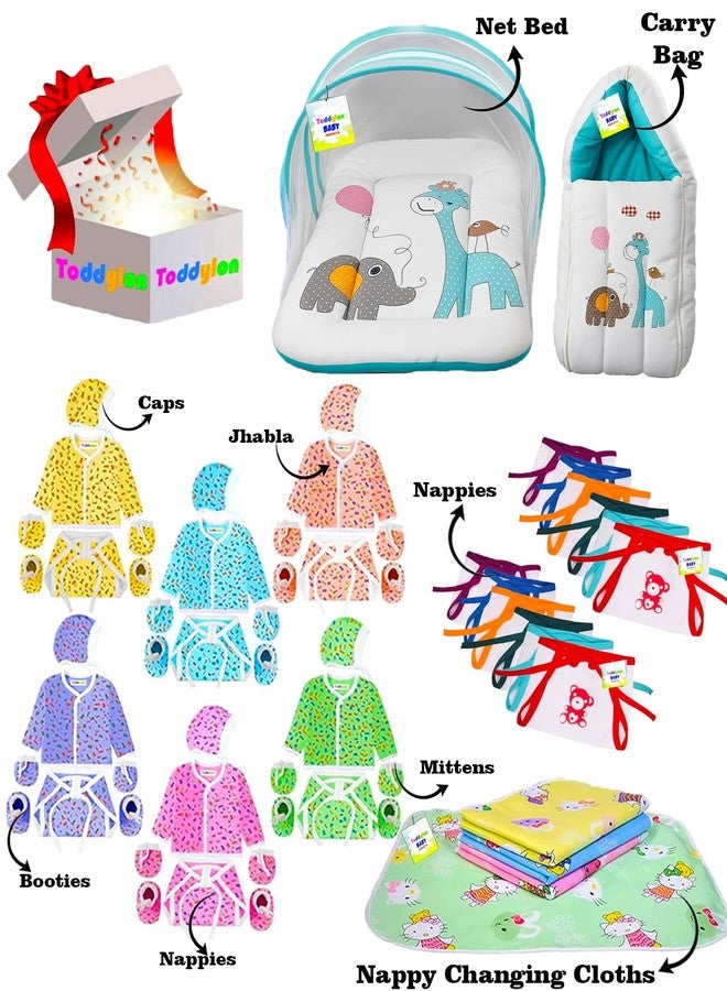 Toddylon New Born Baby Essentials Kit Combo Set (49 Items) | Newborns Baby Set 0–6 Months | Hospital Kit for New Born Baby | Infants Combo Set for New Born | Newborn Baby Clothes & Essentials (Blue) - Image 2