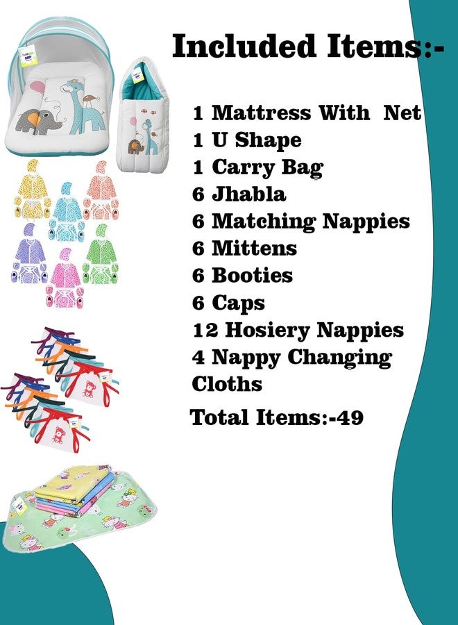 Toddylon New Born Baby Essentials Kit Combo Set (49 Items) | Newborns Baby Set 0–6 Months | Hospital Kit for New Born Baby | Infants Combo Set for New Born | Newborn Baby Clothes & Essentials (Blue) - Image 3