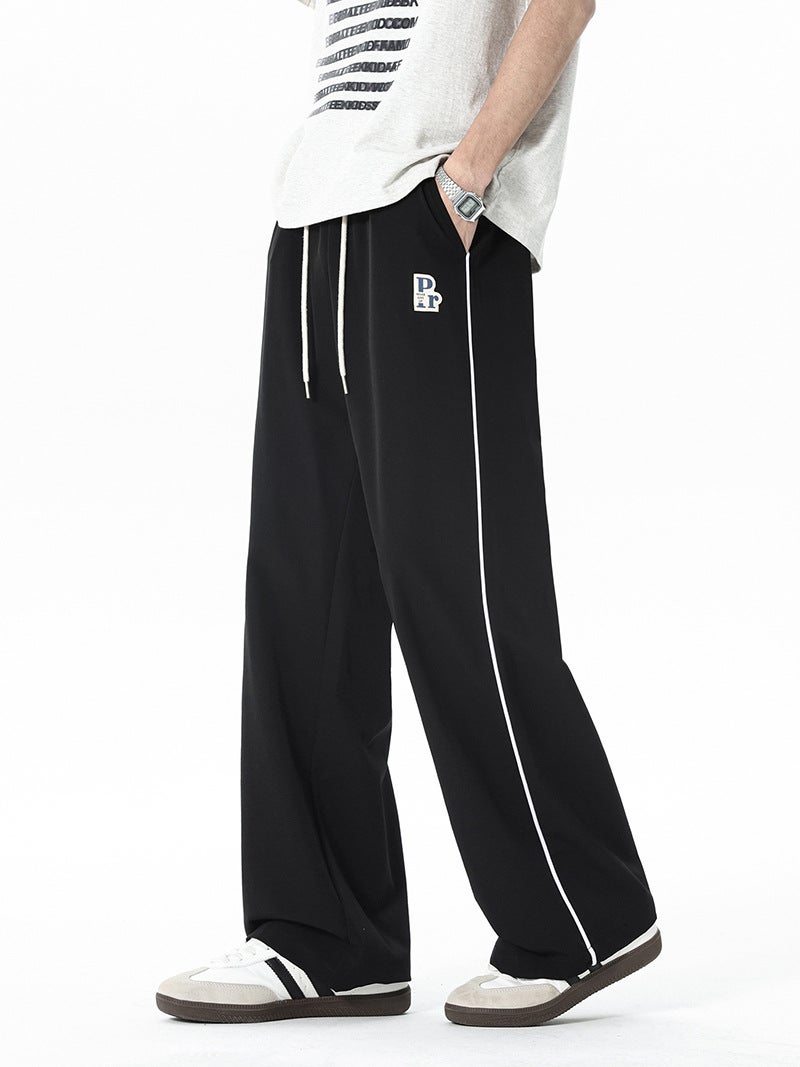 Ice Silk Pants Men'S Summer Thin Trendy Brand Loose Large Size Straight Wide Leg Pants Summer Quick-Drying Sports Casual Pants - Image 4