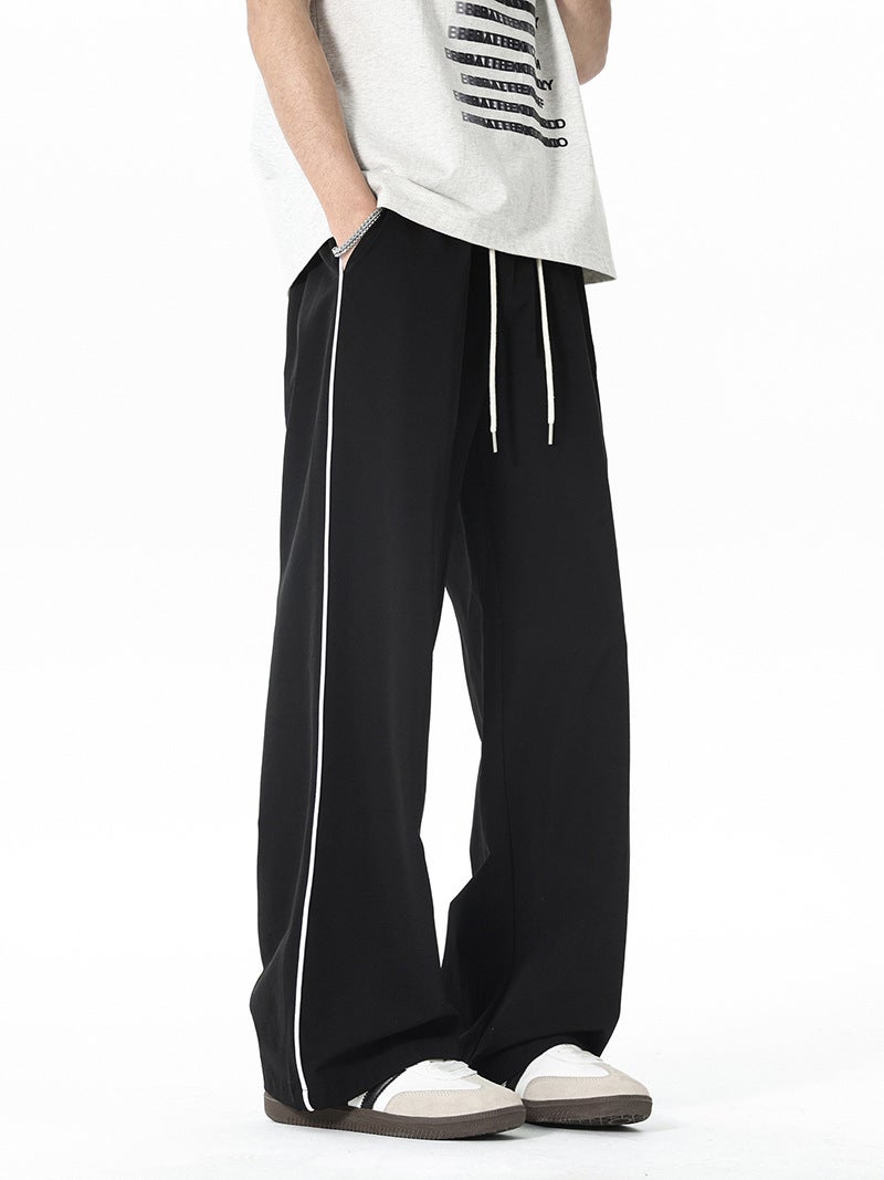 Ice Silk Pants Men'S Summer Thin Trendy Brand Loose Large Size Straight Wide Leg Pants Summer Quick-Drying Sports Casual Pants - Image 2