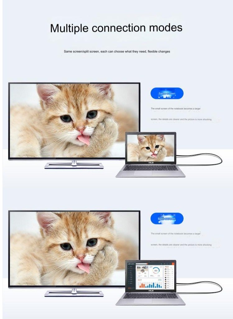 HDMI to USB C Cable 6.6FT,HDMI 2.0, HD 4K@60Hz, USB 3.1 C to HDMI 2.0 Cord, Thunderbolt 3/4 Compatible for iPhone 15 Pro/Max, MacBook Pro/Air 2023, iPad Pro, Surface Book 2, Galaxy S23 - Image 3