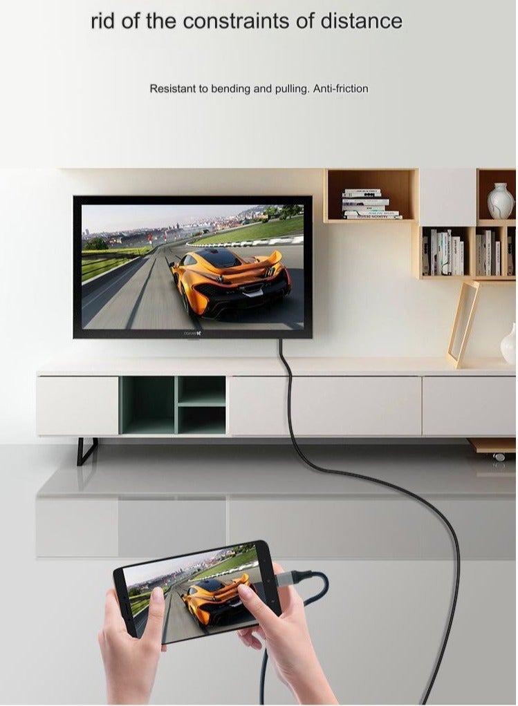 HDMI to USB C Cable 6.6FT,HDMI 2.0, HD 4K@60Hz, USB 3.1 C to HDMI 2.0 Cord, Thunderbolt 3/4 Compatible for iPhone 15 Pro/Max, MacBook Pro/Air 2023, iPad Pro, Surface Book 2, Galaxy S23 - Image 5