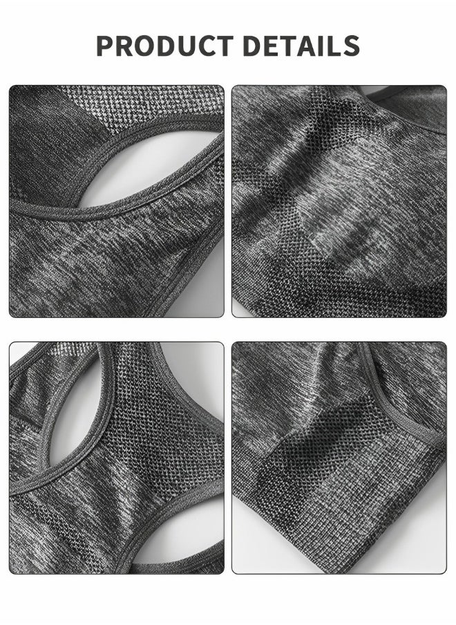 GROIC Women's Seamless Workout Sets 2 Pieces Outfit High Waist Gym Shorts Sports Bra Activewear Sets for Yoga Workout - M  - Image 5