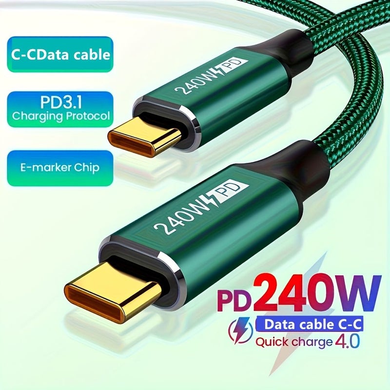 240W Type C To Type C Data Cable 118.11 Inch For Laptop Phone And Tablet - Image 5