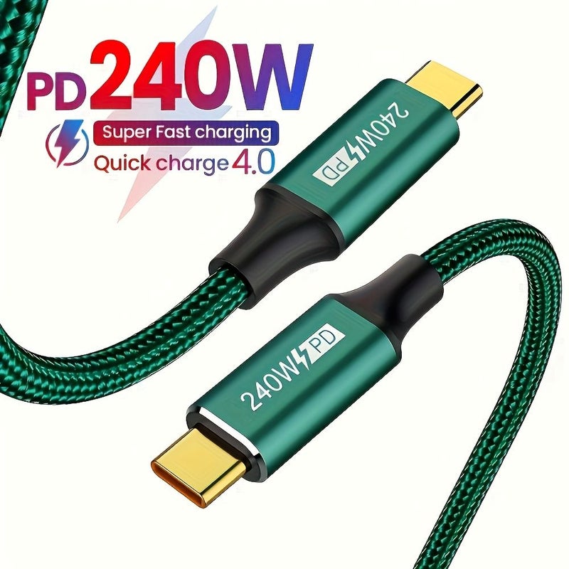 240W Type C To Type C Data Cable 118.11 Inch For Laptop Phone And Tablet - Image 3