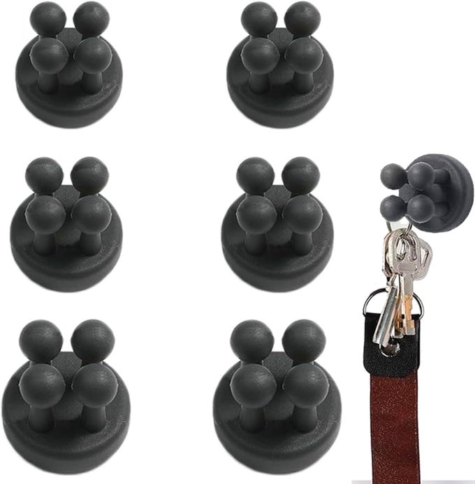 4 PCS SILICONE TOOTHBRUSH HOLDERS MULTIFUNCTION HOOK WATERPROOF SELF ADHESIVE WALL MOUNTED SINGLE HOOK FOR HANGING KEY UTILITY PLUG HOLDER FOR BATHROOM KITCHEN LIVING ROOM OFFICE