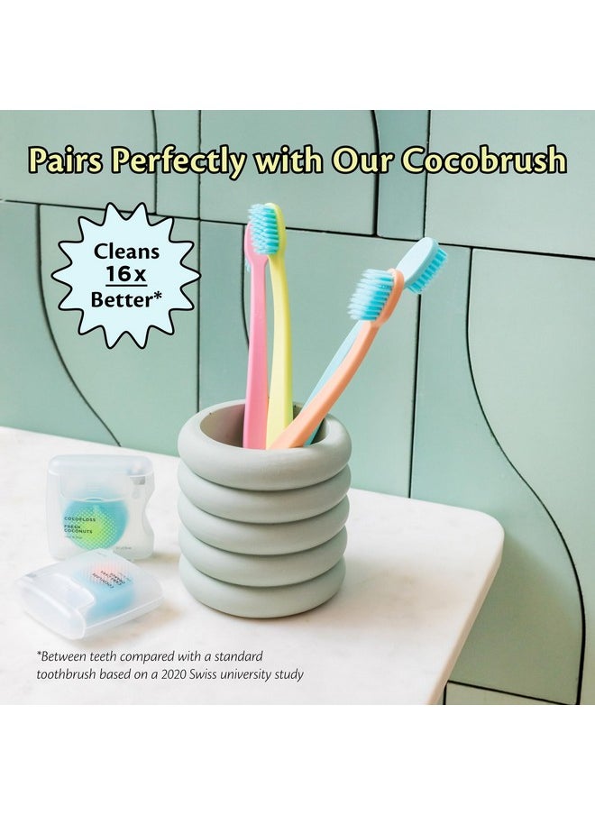 Cocofloss Cocofloss Woven Dental Floss, Dentist-Designed Oral Care, Strawberry Scent, Waxed, Expanding, Kid-Friendly String Floss with Coconut Oil, 1 Spool (33 yd)  - Image 4